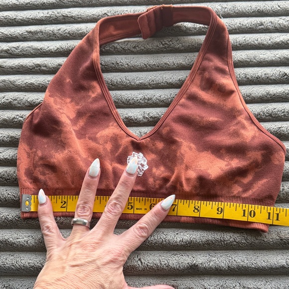 Darc Sport Everson Seamless Halter Bra - Canyon Rust Marble - S/M - Picture 6 of 7